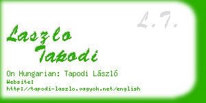 laszlo tapodi business card